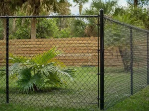 Chain link fence for garden