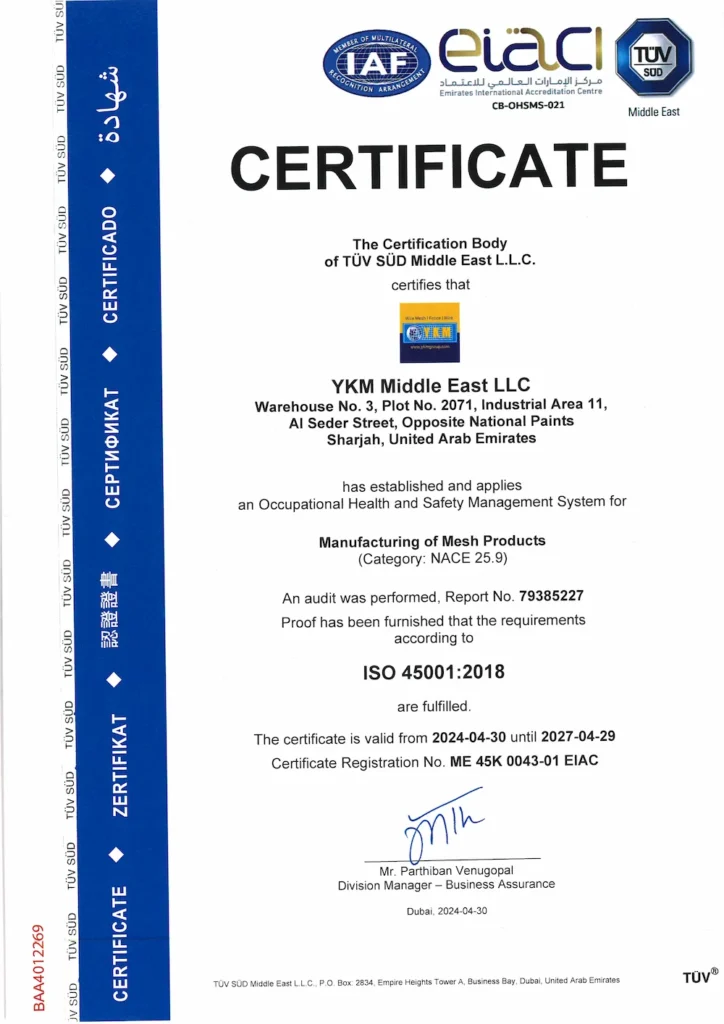 YKM-Middle-East-LLC---ISO-45001-Certificate